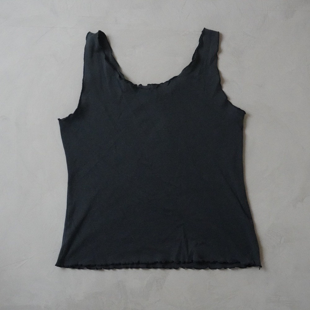 Vintage Harley Davidson Eagle Tank Top Medium Womens Black Lettuce Edge 90s Y2K - Picture 2 of 7